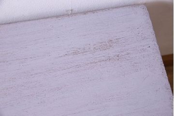 ペイント家具　キャスター付き!シンプルなサイドテーブル(花台)