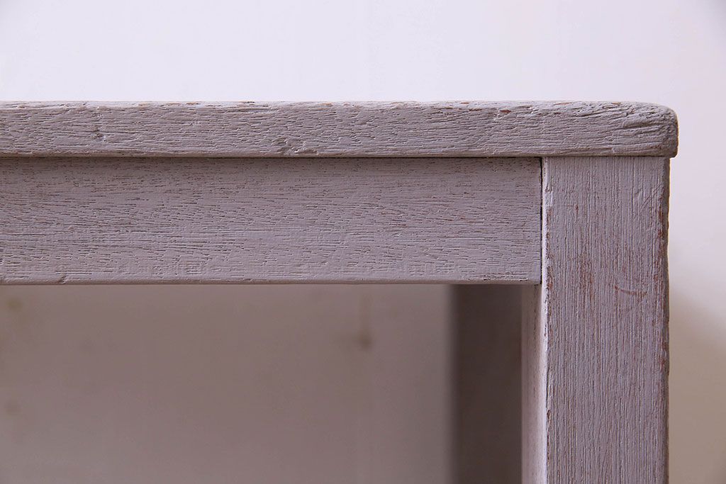 ペイント家具　キャスター付き!シンプルなサイドテーブル(花台)