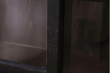 アンティーク家具　和製アンティーク　三方ガラス!シックな色合いが素敵な重ね収納棚(戸棚、食器棚、ガラスケース、ショーケース)
