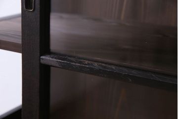 アンティーク家具　和製アンティーク　三方ガラス!シックな色合いが素敵な重ね収納棚(戸棚、食器棚、ガラスケース、ショーケース)