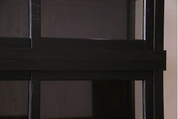 アンティーク家具　和製アンティーク　三方ガラス!シックな色合いが素敵な重ね収納棚(戸棚、食器棚、ガラスケース、ショーケース)