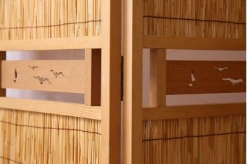 アンティーク雑貨　古民具・骨董　折り畳み式パーテーション(簀戸、衝立、葦戸)(1)