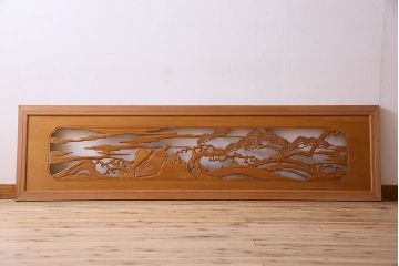 古民具・骨董　特大　亀の彫刻　欄間(透かし彫り)