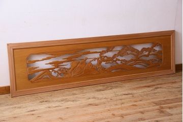 古民具・骨董　特大　亀の彫刻　欄間(透かし彫り)