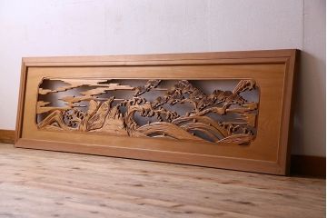 古民具・骨董　特大　亀の彫刻　欄間(透かし彫り)