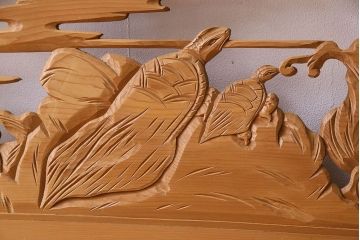 古民具・骨董　特大　亀の彫刻　欄間(透かし彫り)