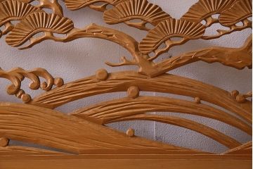 古民具・骨董　特大　亀の彫刻　欄間(透かし彫り)