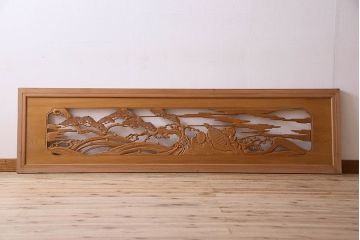 古民具・骨董　特大　亀の彫刻　欄間(透かし彫り)