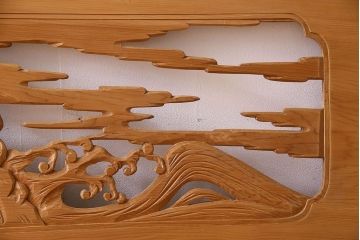 古民具・骨董　特大　亀の彫刻　欄間(透かし彫り)