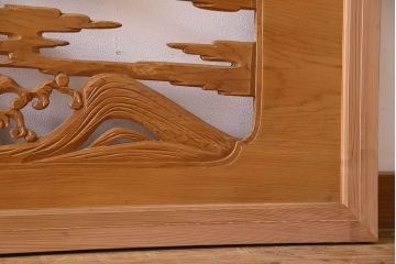 古民具・骨董　特大　亀の彫刻　欄間(透かし彫り)