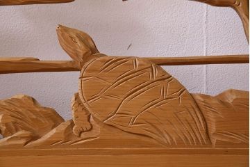 古民具・骨董　特大　鶴の彫刻　欄間(透かし彫り)