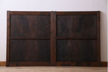 古民具・骨董　杢目が美しい　杉材一枚板の板戸2枚(窓)(1)