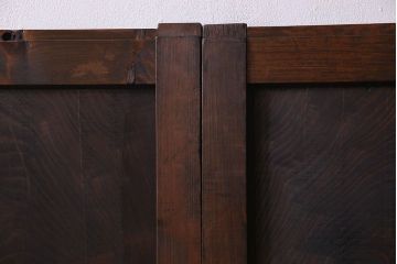 古民具・骨董　杢目が美しい　杉材一枚板の板戸2枚(窓)(1)