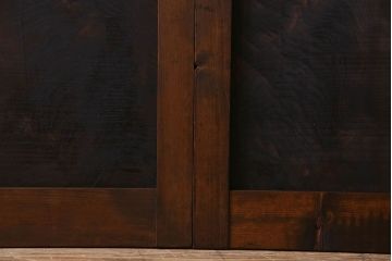 古民具・骨董　杢目が美しい　杉材一枚板の板戸2枚(窓)(1)