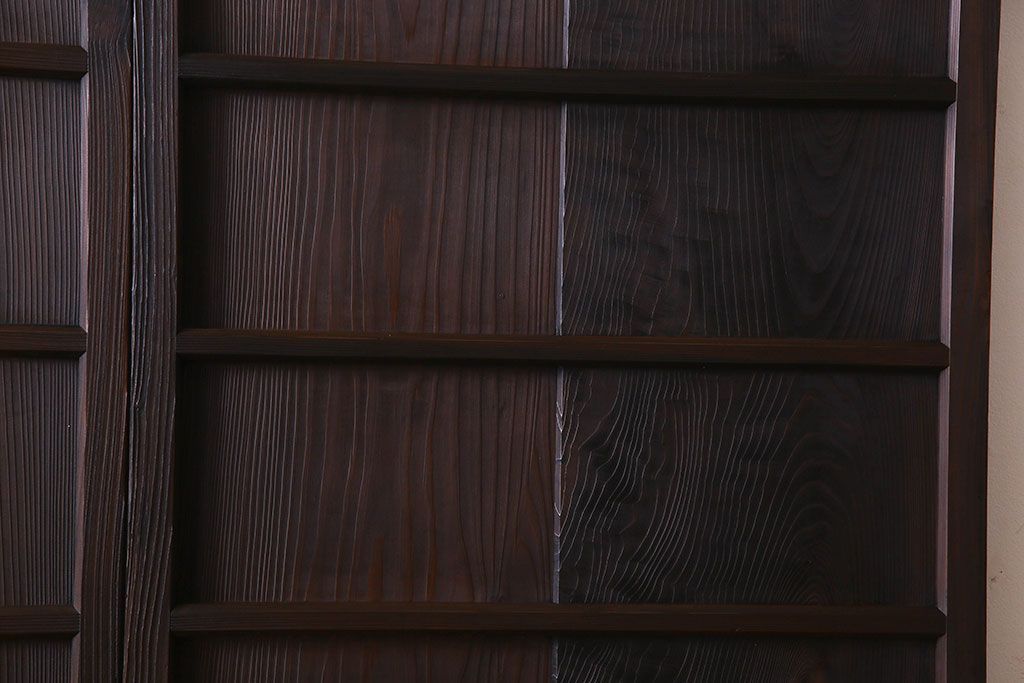 古民具・骨董　和モダンな横桟板戸(舞良戸)2枚セット