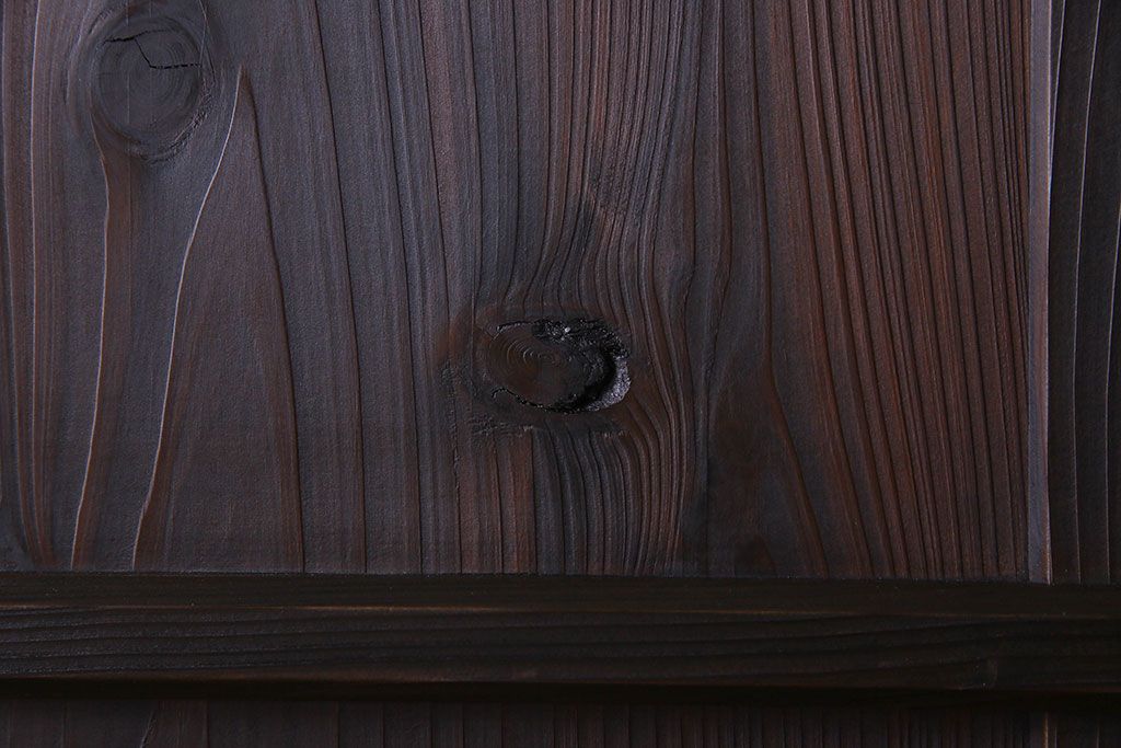 古民具・骨董　和モダンな横桟板戸(舞良戸)2枚セット