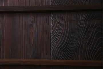 古民具・骨董　和モダンな横桟板戸(舞良戸)2枚セット