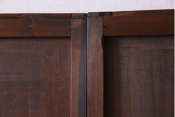 和製アンティーク　杉材の美しい柾目が印象的な板戸(帯戸、建具)2枚セット