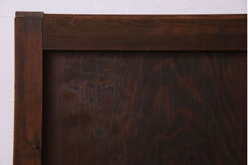  古民具・骨董　杢目が美しい　杉材一枚板の板戸2枚(窓)(2)