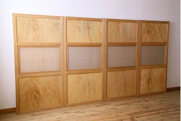 高級品!杢目の良い秋田杉が使われた組子入り格子帯戸(引き戸、ガラス帯戸)