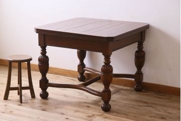 アンティーク家具　イギリスアンティーク　オーク材製の上質なドローリーフテーブル(エクステンションテーブル、ダイニングテーブル)