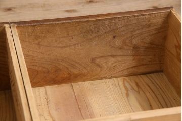 アンティーク家具　和製アンティーク　三方欅材!人気のモールガラス入りの収納棚(戸棚、食器棚、本箱、ブックケース)