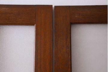 昭和レトロ　特大　教会で使われていたガラス引き戸(ガラス戸)2枚セット(3)