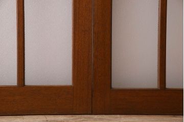 昭和レトロ　特大　教会で使われていたガラス引き戸(ガラス戸)2枚セット(3)