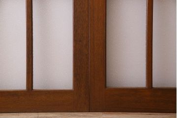 昭和レトロ　特大　教会で使われていたガラス引き戸(ガラス戸)2枚セット(3)