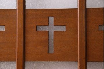 昭和レトロ　特大　教会で使われていたガラス引き戸(ガラス戸)2枚セット