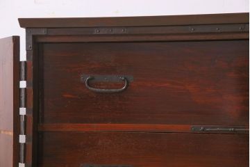 アンティーク家具　和製アンティーク　脚付き!観音開き時代箪笥ローボード(ローチェスト、引き出し、収納棚、テレビ台 )