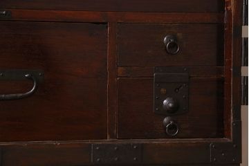 アンティーク家具　和製アンティーク　脚付き!観音開き時代箪笥ローボード(ローチェスト、引き出し、収納棚、テレビ台 )