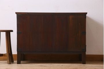 アンティーク家具　和製アンティーク　脚付き!観音開き時代箪笥ローボード(ローチェスト、引き出し、収納棚、テレビ台 )
