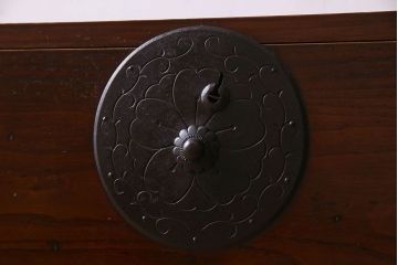 アンティーク家具　【M様加工費込ご決済用】前面栗材　漆塗り!桜丸金具の時代箪笥ローボード(米沢箪笥、衣装箪笥、引き出し、テレビ台)(2)