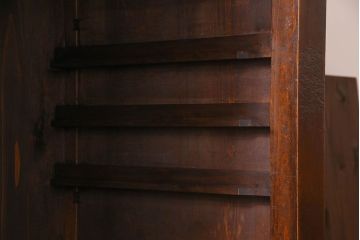 和製アンティーク　五尺　変わり型!二段重ね水屋箪笥(食器棚、収納棚)