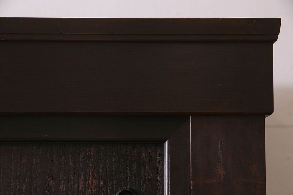 和製アンティーク　五尺　変わり型!二段重ね水屋箪笥(食器棚、収納棚)