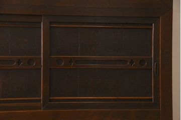 和製アンティーク　五尺　変わり型!二段重ね水屋箪笥(食器棚、収納棚)