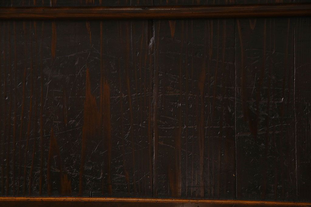 和製アンティーク　五尺　変わり型!二段重ね水屋箪笥(食器棚、収納棚)