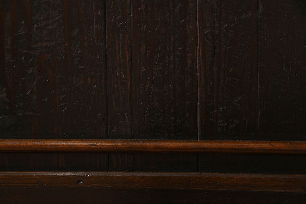 和製アンティーク　五尺　変わり型!二段重ね水屋箪笥(食器棚、収納棚)