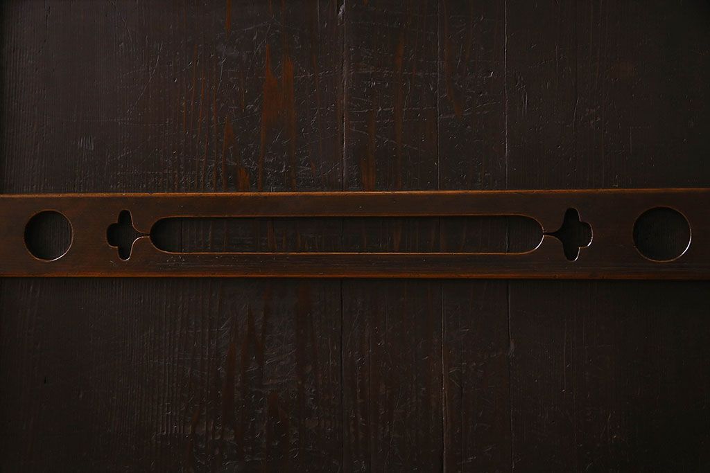 和製アンティーク　五尺　変わり型!二段重ね水屋箪笥(食器棚、収納棚)