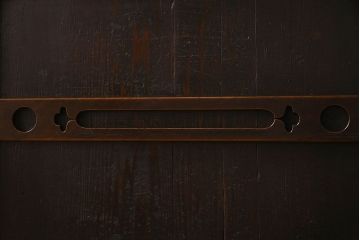 和製アンティーク　五尺　変わり型!二段重ね水屋箪笥(食器棚、収納棚)