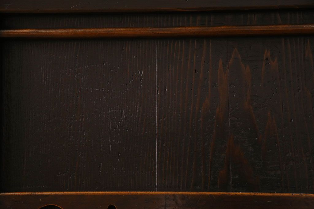 和製アンティーク　五尺　変わり型!二段重ね水屋箪笥(食器棚、収納棚)