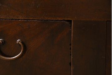 和製アンティーク　五尺　変わり型!二段重ね水屋箪笥(食器棚、収納棚)