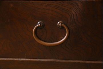 和製アンティーク　五尺　変わり型!二段重ね水屋箪笥(食器棚、収納棚)