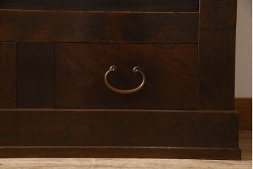 和製アンティーク　五尺　変わり型!二段重ね水屋箪笥(食器棚、収納棚)