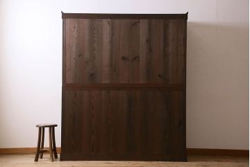 和製アンティーク　五尺　変わり型!二段重ね水屋箪笥(食器棚、収納棚)