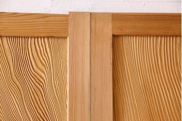 高級品!杢目の良い秋田杉が使われた組子入り格子帯戸(引き戸、ガラス帯戸)(1)