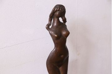 アンティーク雑貨　木内克　エーゲ海に捧ぐ　ブロンズ裸婦・木箱付き