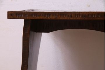 中古　伝統工芸　軽井沢彫りを施した華やかな椅子付きドレッサー(化粧台)