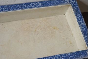 アンティーク雑貨　大正〜昭和初期　インテリアとしても!脚付き　花唐草　印判水盤